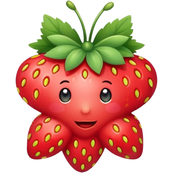 A strawberry star with a bow cute emoji