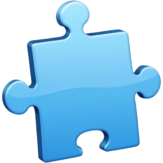 puzzle piece emoji in blue professional design for business presentation, clean edges, modern corporate aesthetic emoji