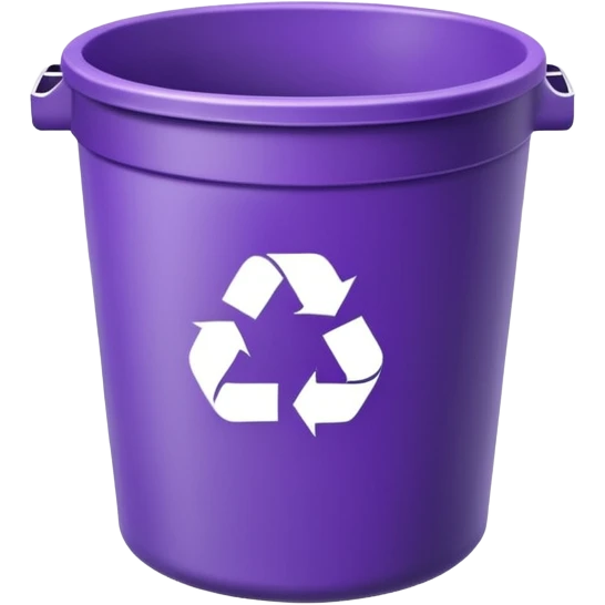 round purple recycle bin empty emoji