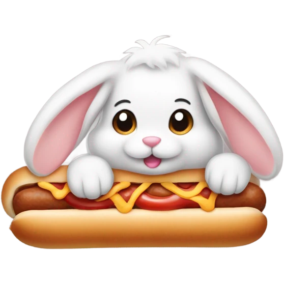 bunny eating hotdog emoji