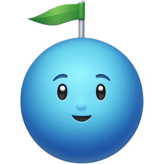 Una bola Azul claro🔵 con una flecha de verdadero ☑️ en el sentro de la bola azul  emoji