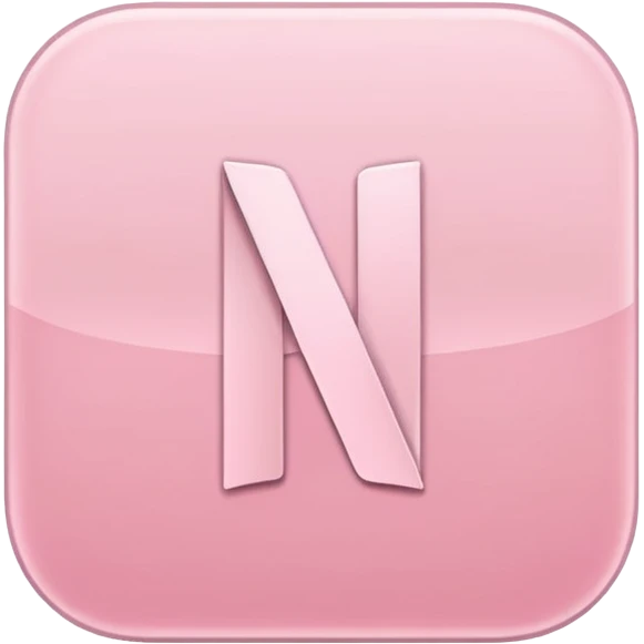 Netflix aesthetic "N" logo in pastel pink emoji