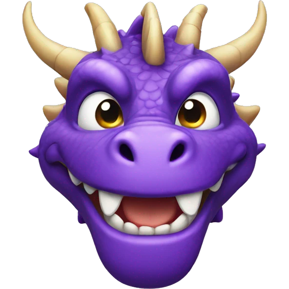 Purple dragon smiling emoji