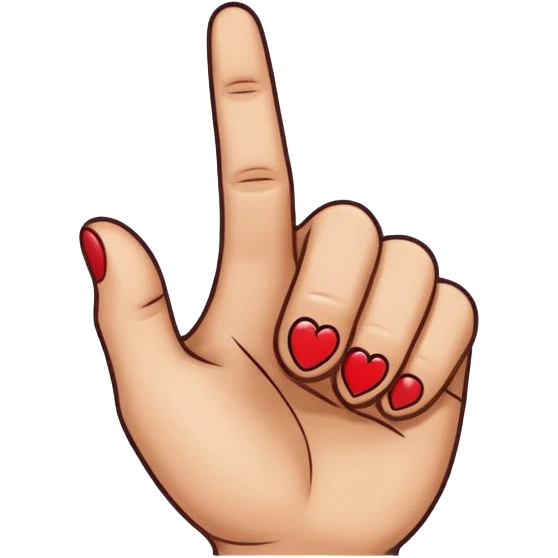 Middle finger with love emoji