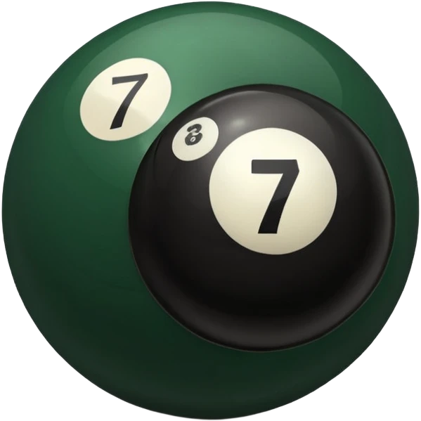 Pool table back ball with the number 7  emoji