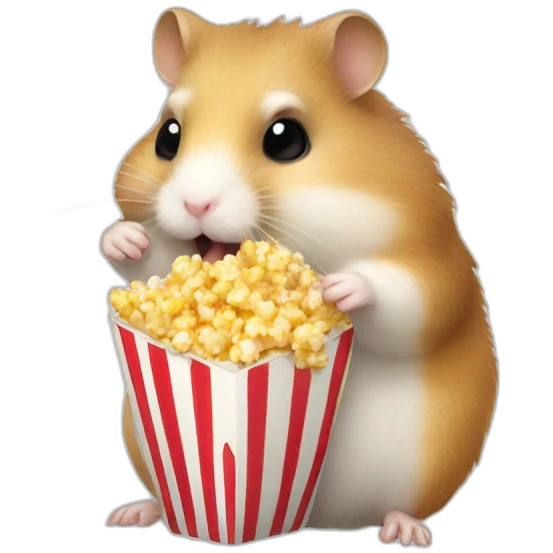 Hamster eating popcorn emoji