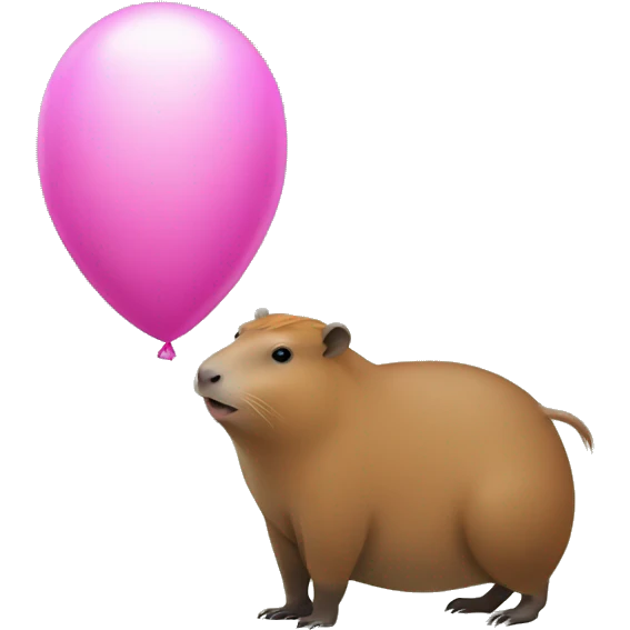 A capybara holding a balloon  emoji