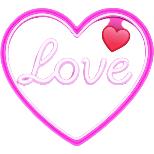 glowing pink neon sign that says "i Love u " in cursive. With a heart emoji