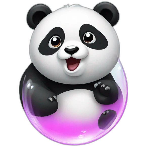 panda blowing a bubble emoji