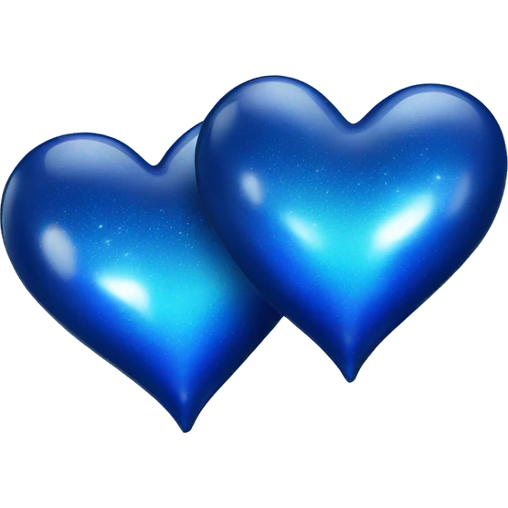 Deep blue sparkling two love hearts emoji