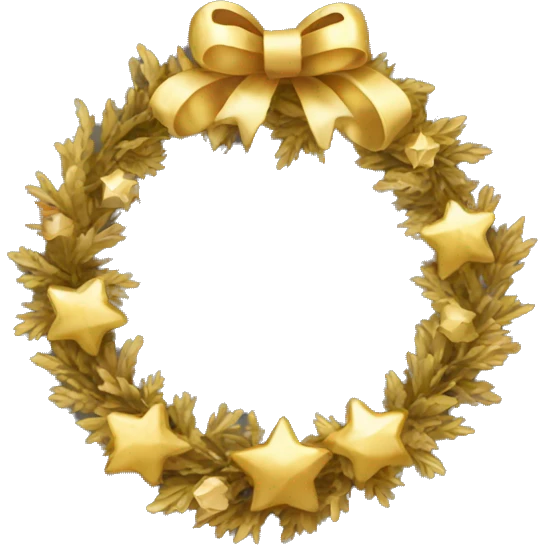 gold Christmas wreath  emoji