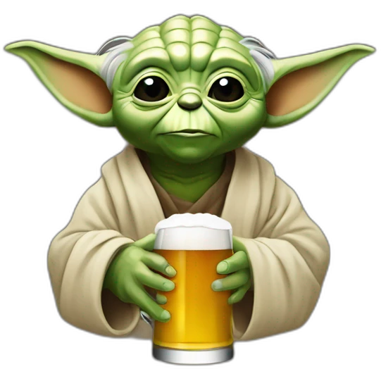 Yoda qui boit une bière emoji