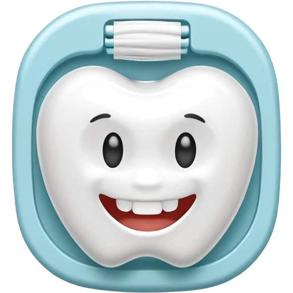 White Round plain pack of dental floss emoji