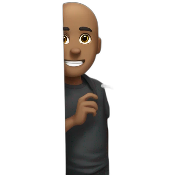 creepy bald boy at door emoji