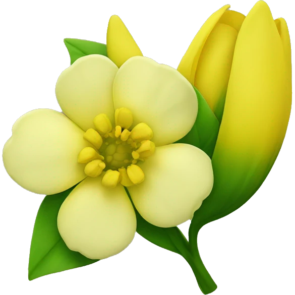 Yellow flower with green inside  emoji