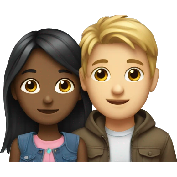 Cute girl with a boy  emoji