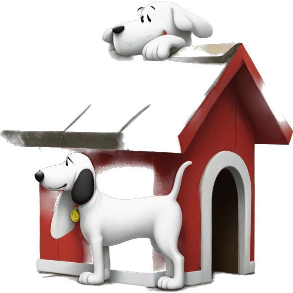 Snoopy on top of dog house emoji
