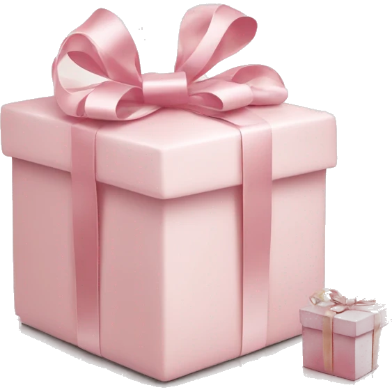 Light pink Christmas gifts under a white Christmas tree  emoji