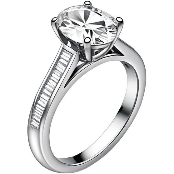 Large Oval Engagement ring diamond channel set band  emoji