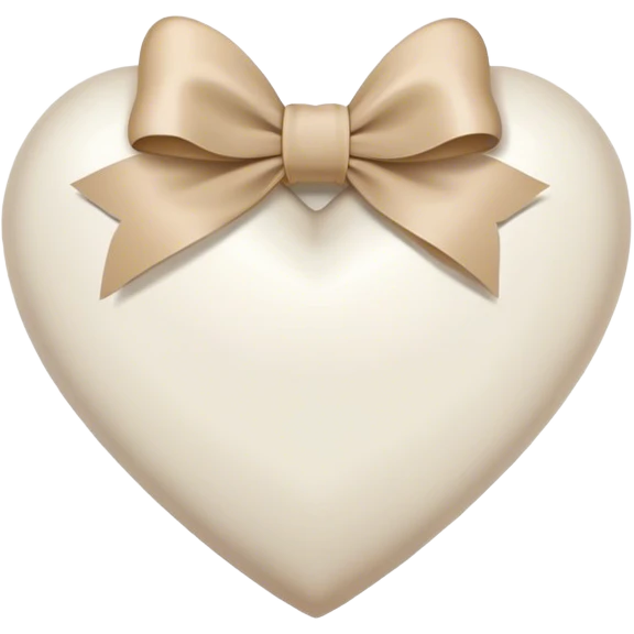 white heart with beige bow emoji