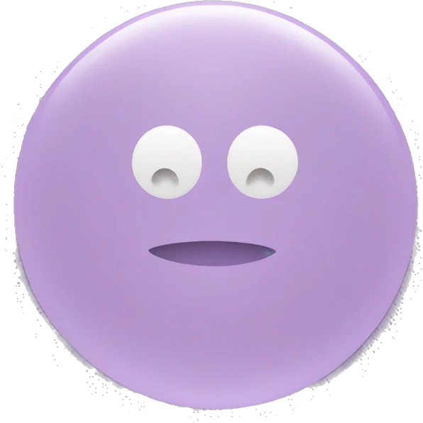 light purple round hear emoji