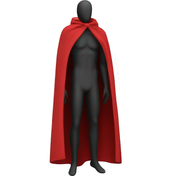 faceless mannequin flying red cape without hood and legs  emoji