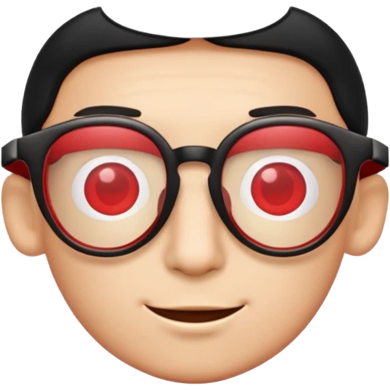 Red Glasses with subtle shine and curved frame edges. emoji