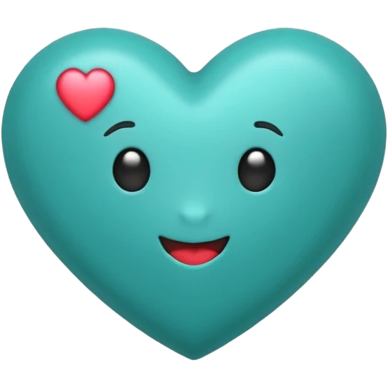 Teal heart with 'you rock!'  emoji