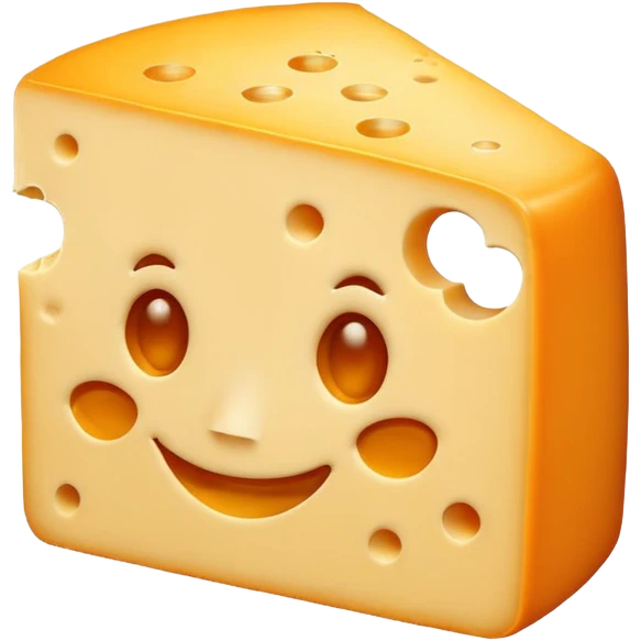 A cheese with a face emoji