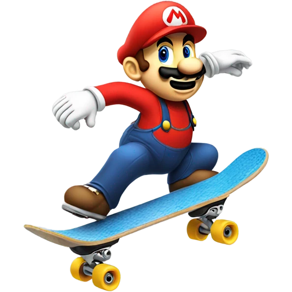 Mario  skate boarding emoji