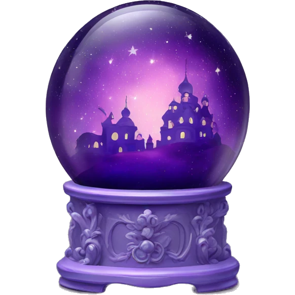 vintage purple rococo night sky snow globe emoji