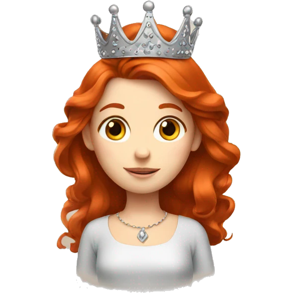 Girl redhead with crown emoji