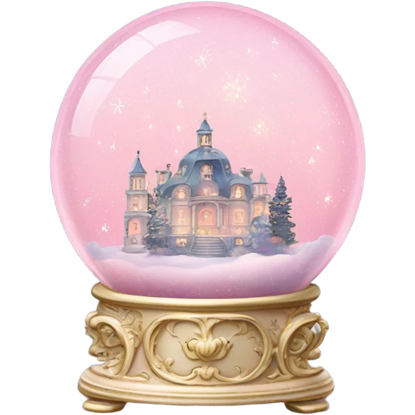 vintage pale pink rococo night sky snow globe emoji
