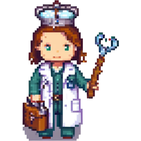 Tudor doctor, holding medical tools emoji