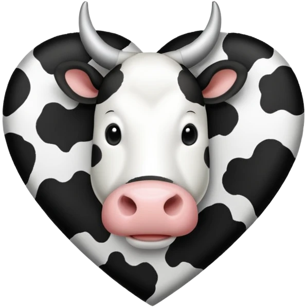 Cow print heart emoji