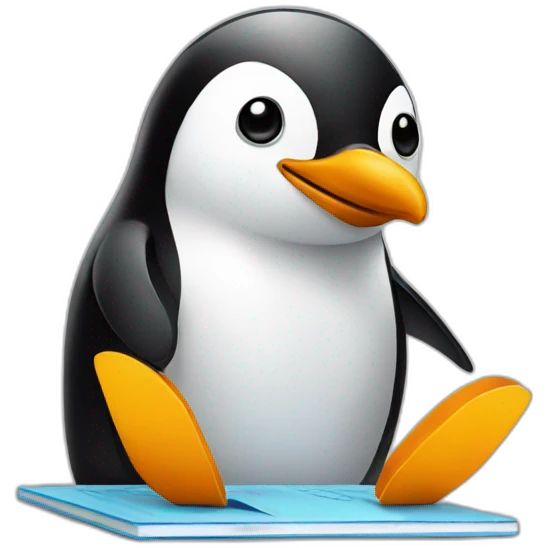 penguin designing a website emoji