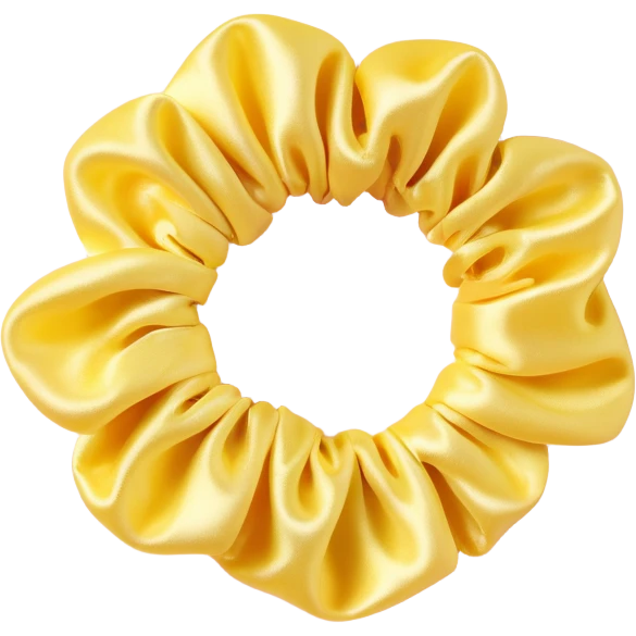 small silky pastel yellow scrunchie with shimmer effect emoji