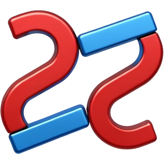 two Magnet Attraction which is in blue and red color in a u shape  emoji