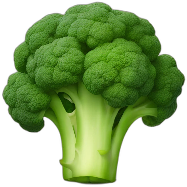 broccoli with a face emoji