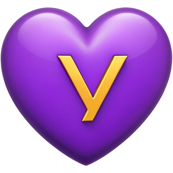 The Letter “y” inside a Purple Heart emoji