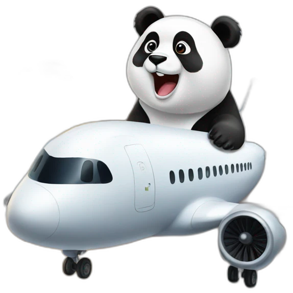 Panda on aeroplane  emoji