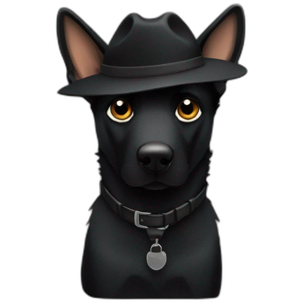Black German shepherd detective  emoji