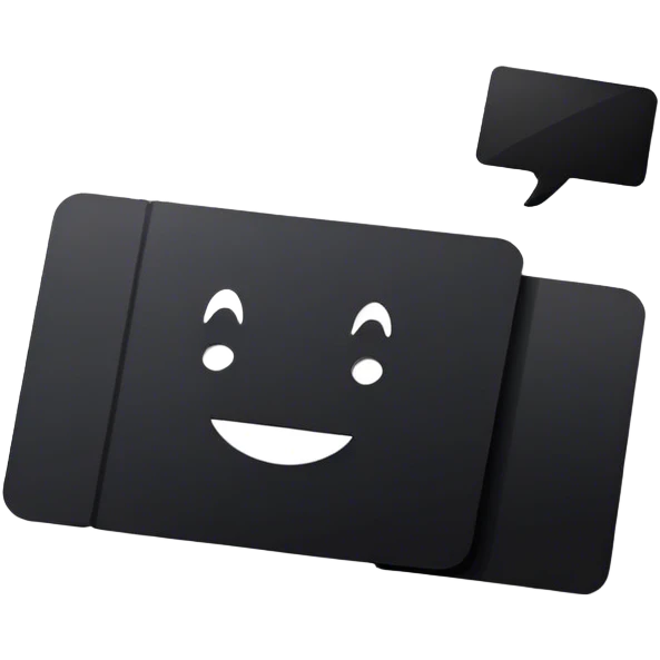 Black card with white letters spelling sarcasm emoji