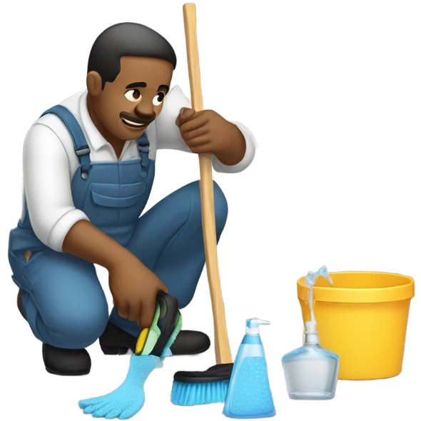guy cleans shoes emoji