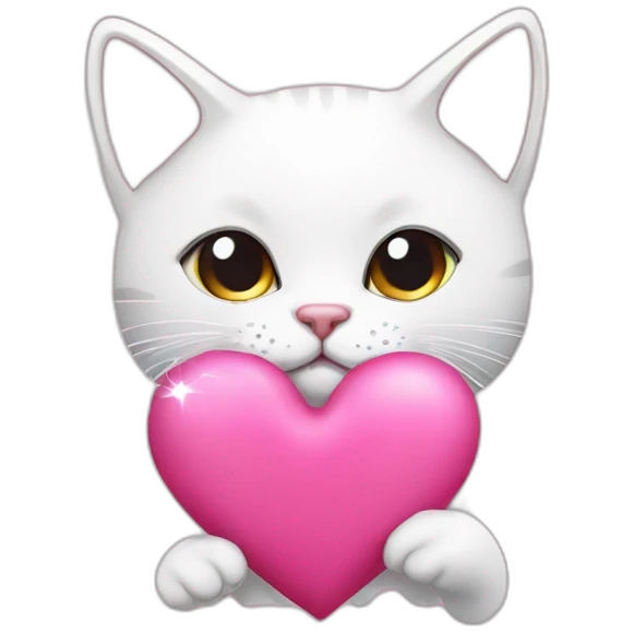 Cat heart love pink star emoji
