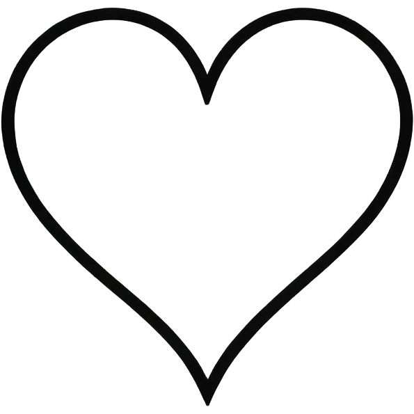 Minimalist illustration of a heart drawn with a single continuous line Integrated into the heart’s line, the letters ‘N’ and ‘K’ appear subtly, as part of the drawing itself, collor black emoji
