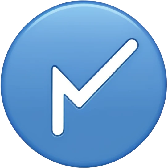 Blue circle with a tick in the middle emoji