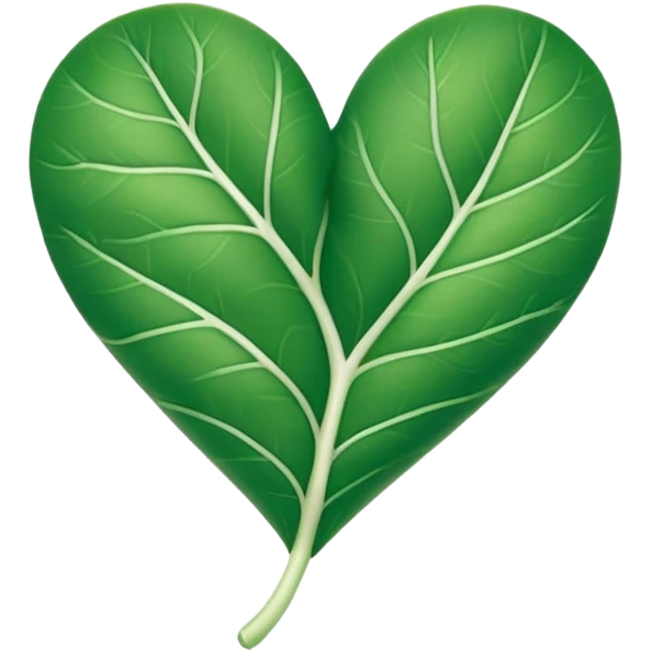  "A minimalist, stylized heart-shaped green leaf with a gentle, curved white bandage or ribbon wrapped around the center. The design should look warm and nurturing. Flat, clean emoji style for natural healing. Transparent background." emoji