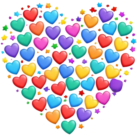 heart with rainbow confetti emoji
