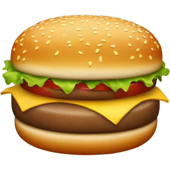 A medium-sized classic hamburger emoji. emoji